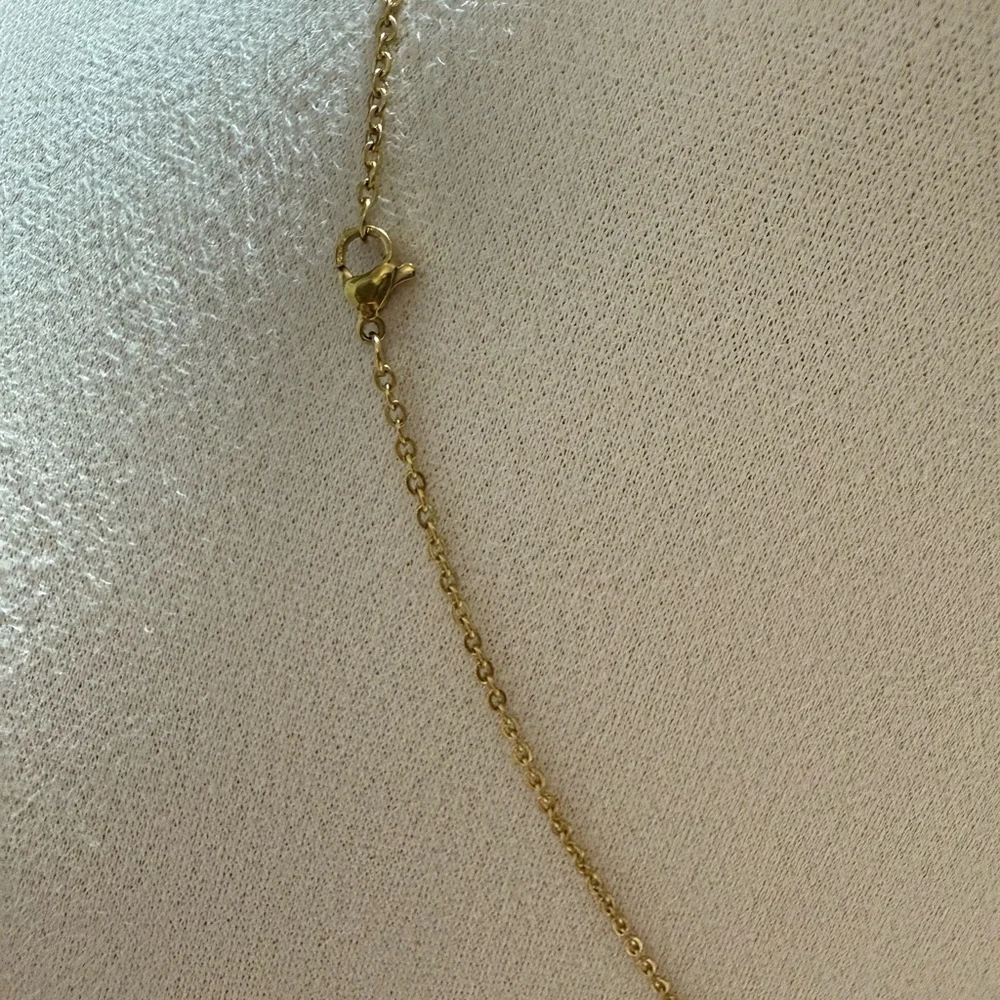 Gold Multicolor Pendant Necklace steel